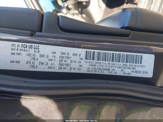 Продаж на аукціоні авто 2018 Jeep Grand Cherokee Laredo E 4x4, vin: 1C4RJFAG8JC505688, номер лоту: 44875843