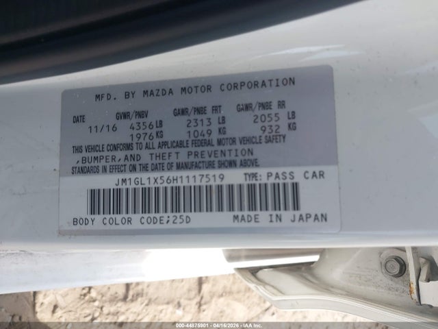 JM1GL1X56H1117519 Mazda Mazda6 Grand Touring