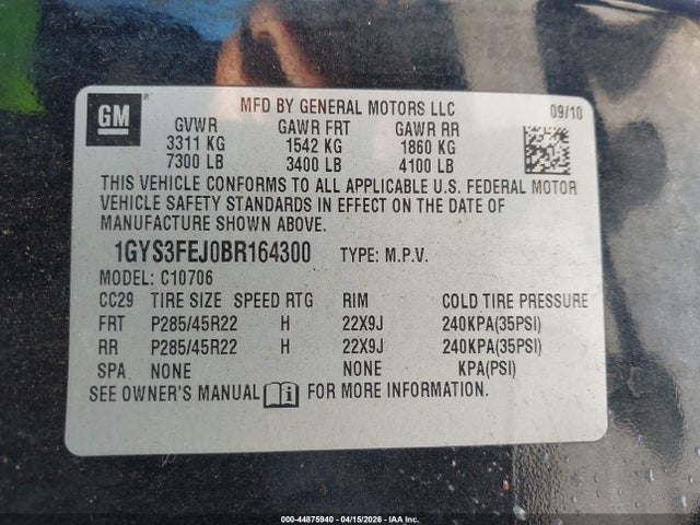 2011 CADILLAC ESCALADE HYBRID 1GYS3FEJ0BR164300 Photo 8