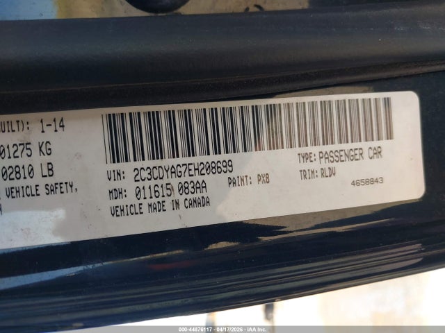 2C3CDYAG7EH208699 Dodge Challenger Sxt Plus
