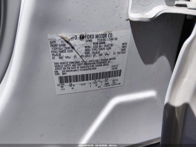 Продажа на аукционе авто 2013 Ford Edge Limited, vin: 2FMDK4KC1DBB55389, номер лота: 44876155