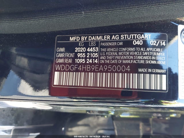 44876176 :رقم المزاد ، WDDGF4HB9EA950004 vin ، 2014 Mercedes-benz C 250 Sport مزاد بيع