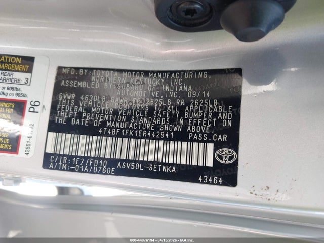 4T4BF1FK1ER442941 Toyota CAMRY LE