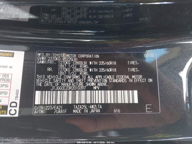JTJGGCEZ0R2010397 Lexus Nx 350 Premium