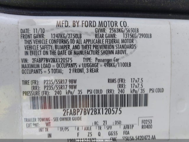 2011 FORD CROWN VICTORIA 2FABP7BV2BX120575 Photo 8