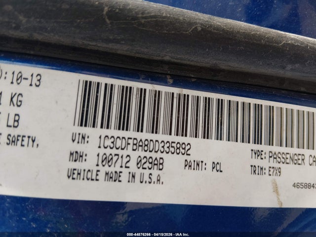 Продаж на аукціоні авто 2013 Dodge Dart Sxt, vin: 1C3CDFBA8DD335892, номер лоту: 44876266