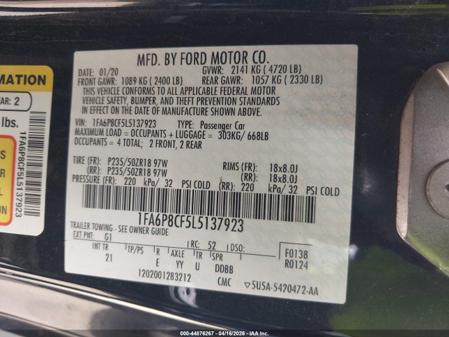 Ford Mustang Gt Fastback 2020 1FA6P8CF5L5137923 Image 9