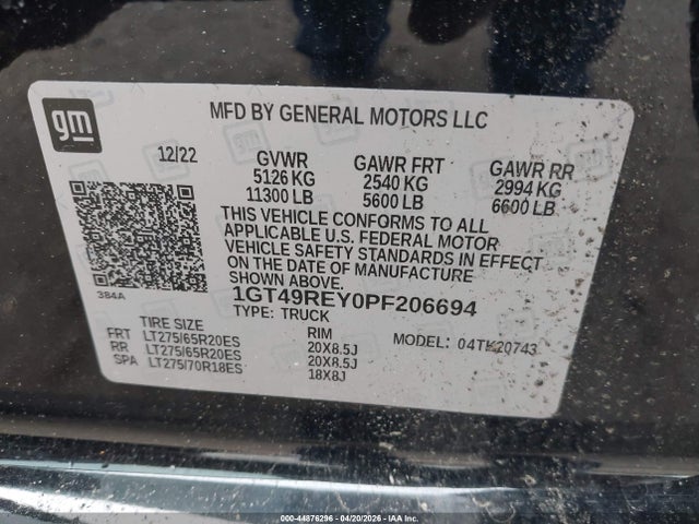 Aukcja sprzedaży 2023 Gmc Sierra 2500hd 4wd  Standard Bed Denali, vin: 1GT49REY0PF206694, numer aukcji: 44876296