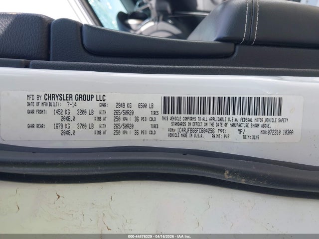 44876329 :رقم المزاد ، 1C4RJFBG6FC604256 vin ، 2015 Jeep Grand Cherokee Limited مزاد بيع