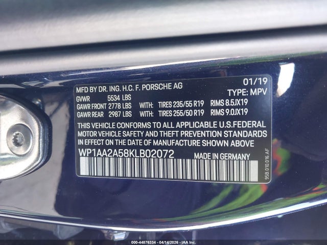 2019 PORSCHE MACAN WP1AA2A58KLB02072 Photo 8