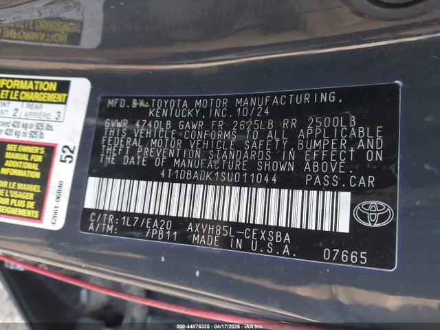 4T1DBADK1SU011044 Toyota CAMRY SE