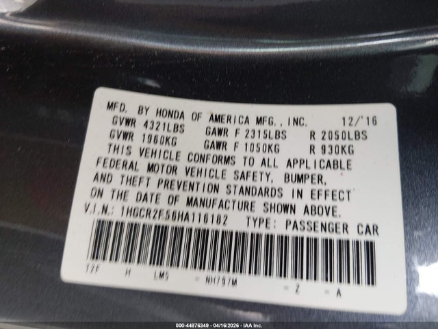 1HGCR2F56HA116182 Honda Accord Sport