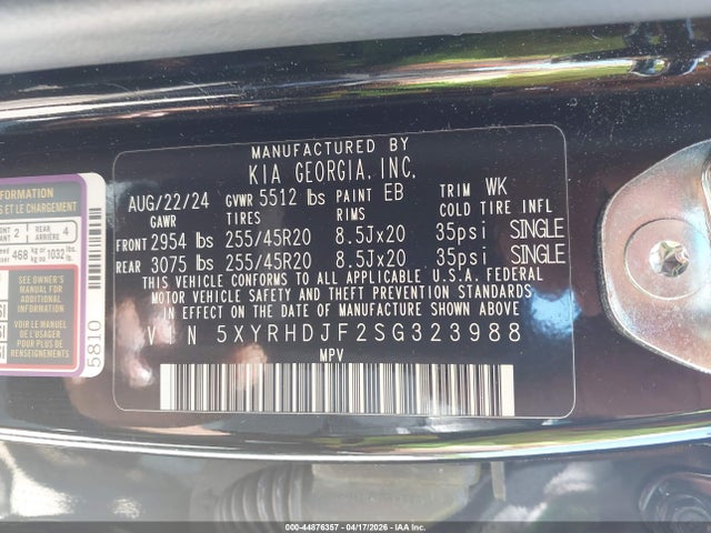Продаж на аукціоні авто 2025 Kia Sorento X-line Ex, vin: 5XYRHDJF2SG323988, номер лоту: 44876357