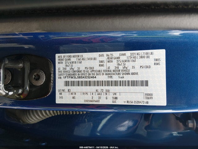 2025 FORD F-150 1FTFW3L58SKE52464 Photo 8