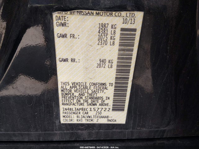 Nissan Altima 3.5 Sl 2014 1N4BL3AP8EC157722 Image 9