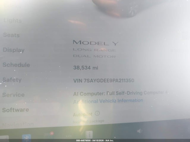 7SAYGDEE9PA211350 Tesla Model Y
