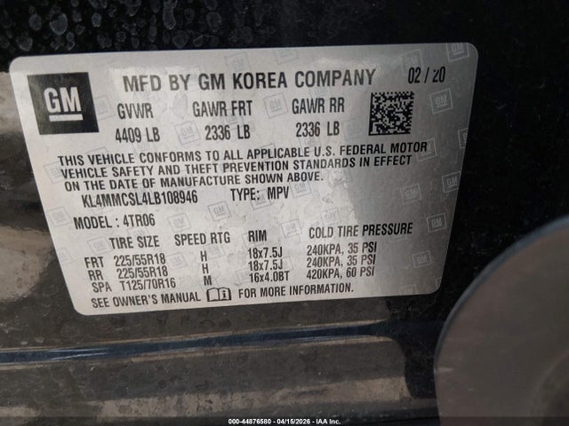 Продажа на аукционе авто 2020 Buick Encore Gx Awd Preferred, vin: KL4MMCSL4LB108946, номер лота: 44876580
