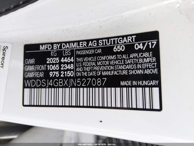 Продаж на аукціоні авто 2018 Mercedes-benz Cla 250 4matic, vin: WDDSJ4GBXJN527087, номер лоту: 44876583