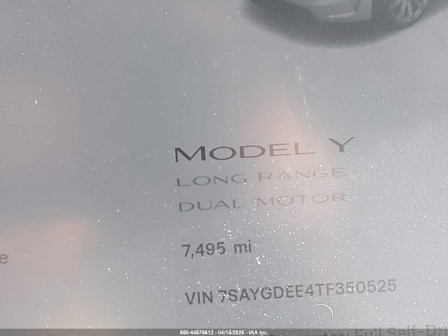 Auction sale of the 2026 Tesla Model Y All-wheel Drive/long Range Launch Series/premium All-wheel Drive, vin: 7SAYGDEE4TF350525, lot number: 44876612