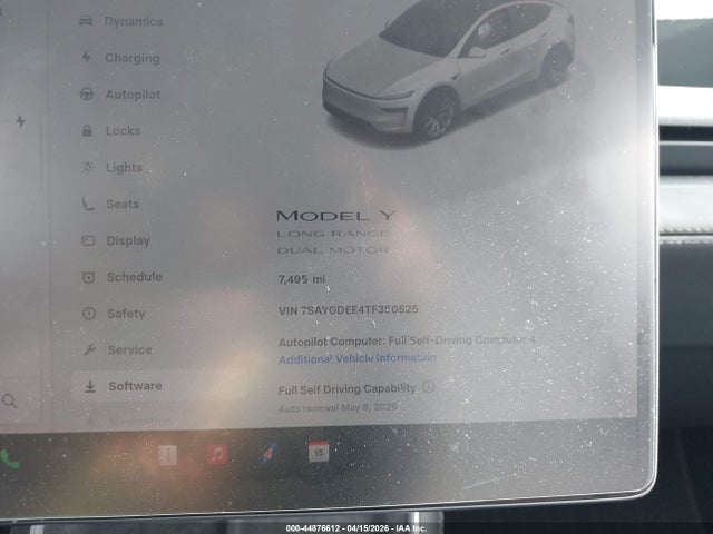 Auction sale of the 2026 Tesla Model Y All-wheel Drive/long Range Launch Series/premium All-wheel Drive, vin: 7SAYGDEE4TF350525, lot number: 44876612