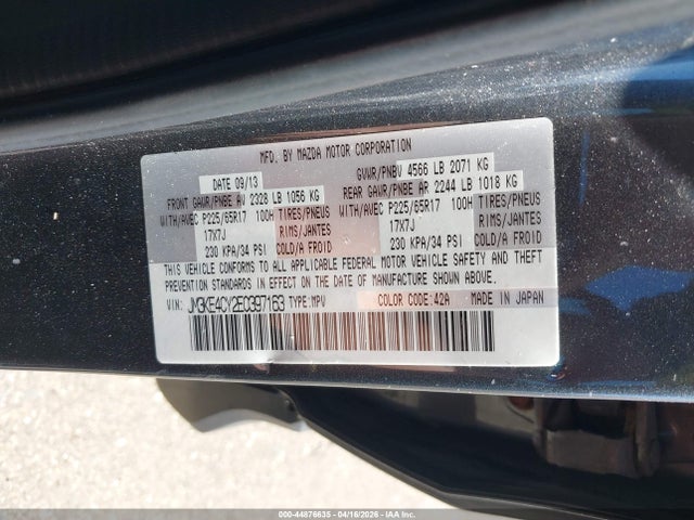 JM3KE4CY2E0397163 Mazda Cx-5 Touring