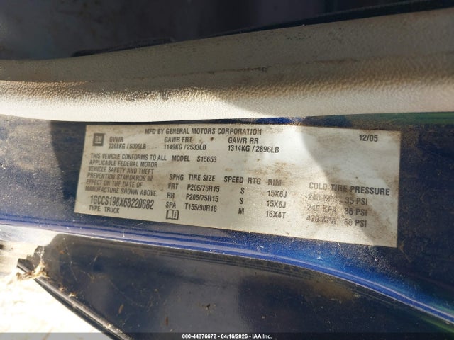 2006 CHEVROLET COLORADO 1GCCS198X68220682 Photo 8