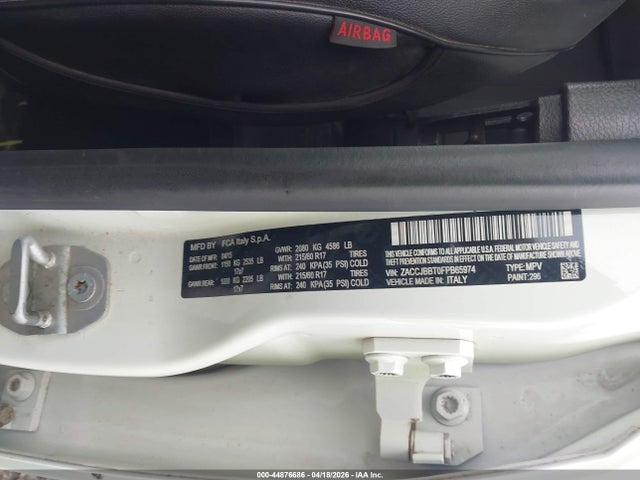 Aukcja sprzedaży 2015 Jeep Renegade Latitude, vin: ZACCJBBT0FPB65974, numer aukcji: 44876686