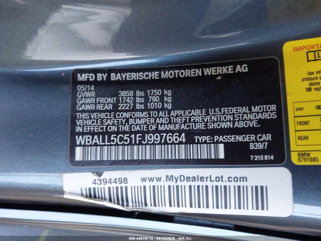 WBALL5C51FJ997664 BMW Z4 Sdrive28i