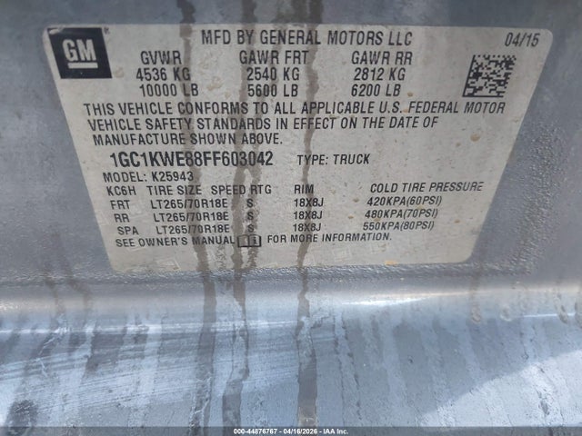 1GC1KWE88FF603042 Chevrolet Silverado 2500hd Ltz