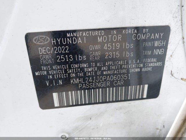 Продаж на аукціоні авто 2023 Hyundai Sonata Hybrid Blue, vin: KMHL24JJ0PA060351, номер лоту: 44876772