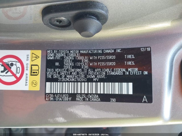 Продаж на аукціоні авто 2019 Lexus Rx 350, vin: 2T2BZMCA8KC182643, номер лоту: 44876879