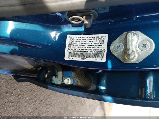 44876996 :رقم المزاد ، 19XFB2F84EE228868 vin ، 2014 Honda Civic Ex مزاد بيع