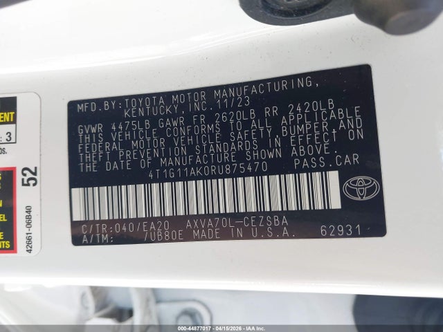 4T1G11AK0RU875470 Toyota CAMRY SE