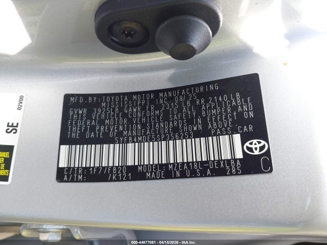 5YFB4MDE5SP356253 Toyota COROLLA LE