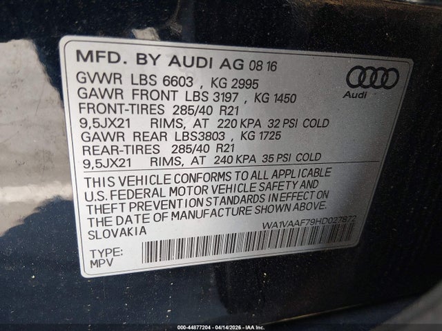 2017 AUDI Q7 WA1VAAF79HD027872 Photo 8