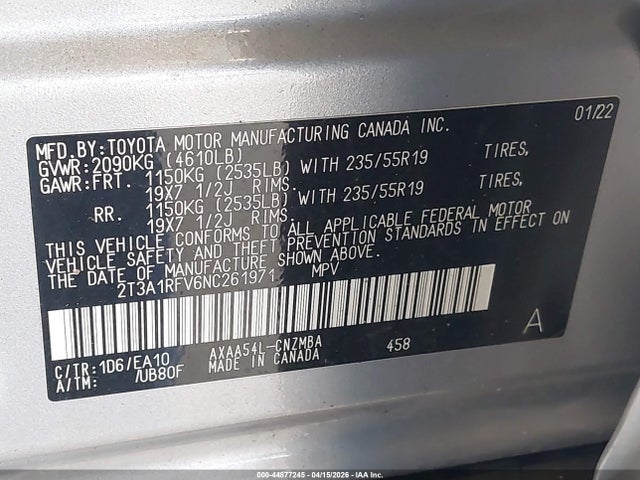 Toyota Rav4 Xle Premium 2022 2T3A1RFV6NC261971 Image 9