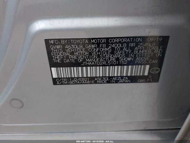 Продаж на аукціоні авто 2020 Lexus Is 300, vin: JTHAA1D2XL5101152, номер лоту: 44877285