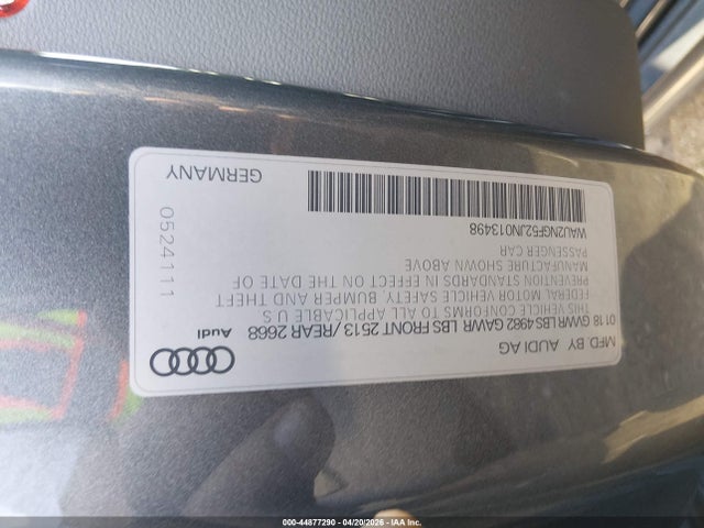 Aukcja sprzedaży 2018 Audi A5 2.0t Premium, vin: WAU2NGF52JN013498, numer aukcji: 44877290