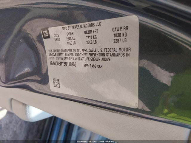 Aukcja sprzedaży 2011 Buick Lucerne Cxl, vin: 1G4HC5EM1BU110260, numer aukcji: 44877312