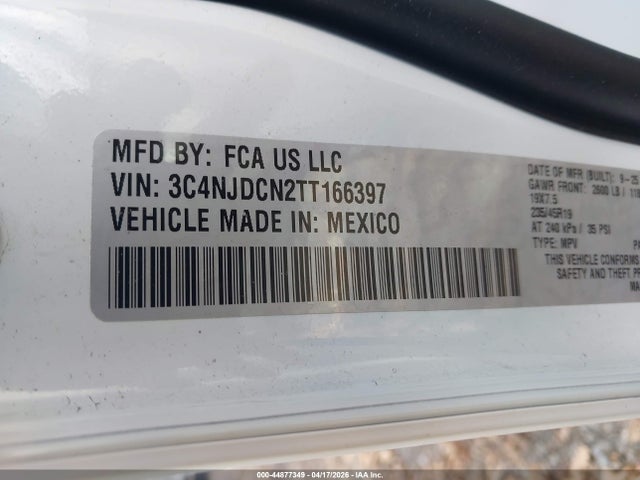 Продаж на аукціоні авто 2026 Jeep Compass Limited Altitude, vin: 3C4NJDCN2TT166397, номер лоту: 44877349