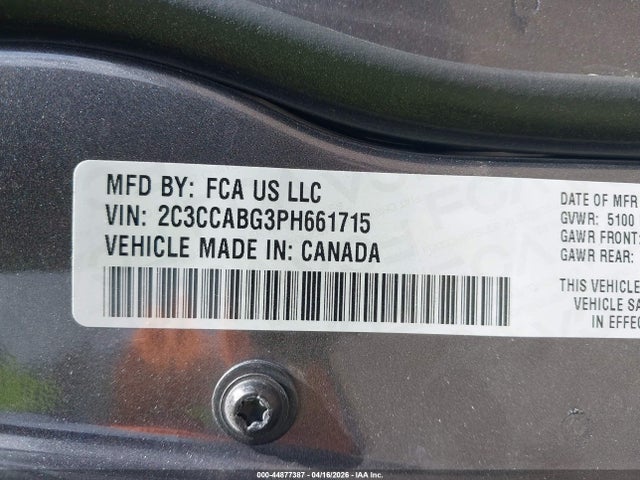 Aukcja sprzedaży 2023 Chrysler 300 300s, vin: 2C3CCABG3PH661715, numer aukcji: 44877387