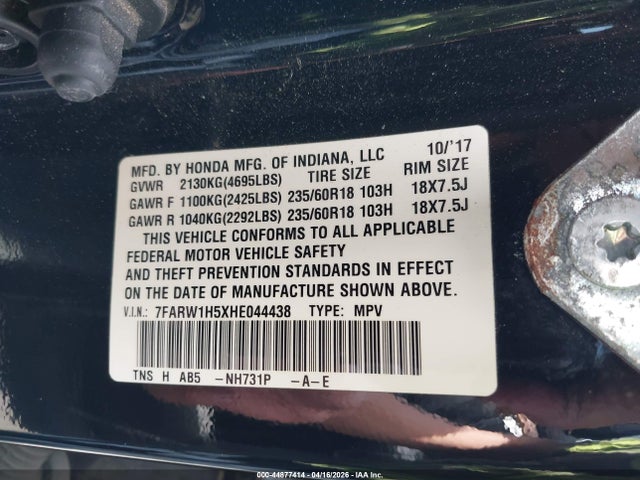 7FARW1H5XHE044438 Honda CR-V EX