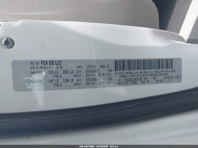 Aukcja sprzedaży 2018 Dodge Grand Caravan Se, vin: 2C4RDGBG5JR273375, numer aukcji: 44877421
