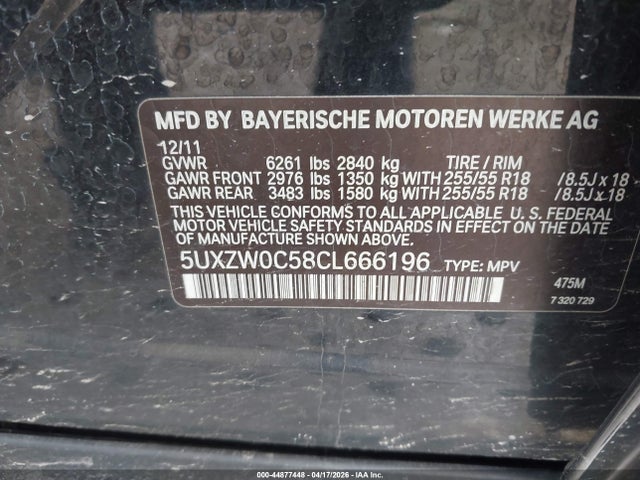 Продаж на аукціоні авто 2012 Bmw X5 Xdrive35d, vin: 5UXZW0C58CL666196, номер лоту: 44877448