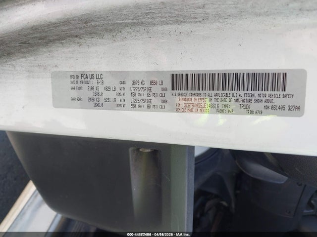 3C6TRVAG5JE146616 RAM Promaster 1500 Low Roof 136 Wb