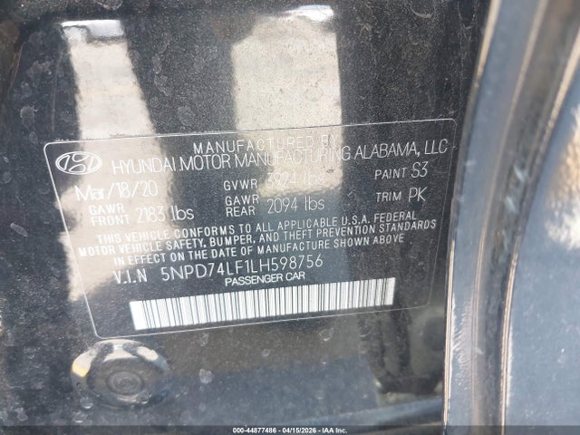 Hyundai ELANTRA SE 2020 5NPD74LF1LH598756 Image 9