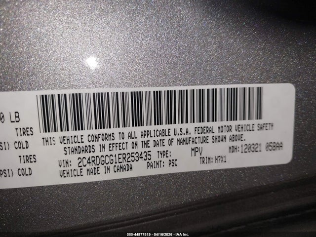 Продаж на аукціоні авто 2014 Dodge Grand Caravan Sxt, vin: 2C4RDGCG1ER253435, номер лоту: 44877519