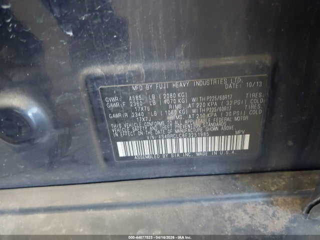 Aukcja sprzedaży 2014 Subaru Outback 2.5i Limited, vin: 4S4BRCLC8E3251985, numer aukcji: 44877523