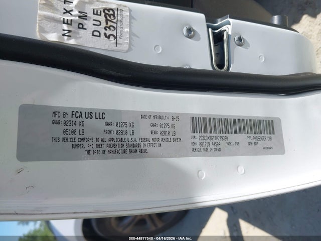 Продажа на аукционе авто 2019 Dodge Charger Sxt Rwd, vin: 2C3CDXBG1KH709320, номер лота: 44877540