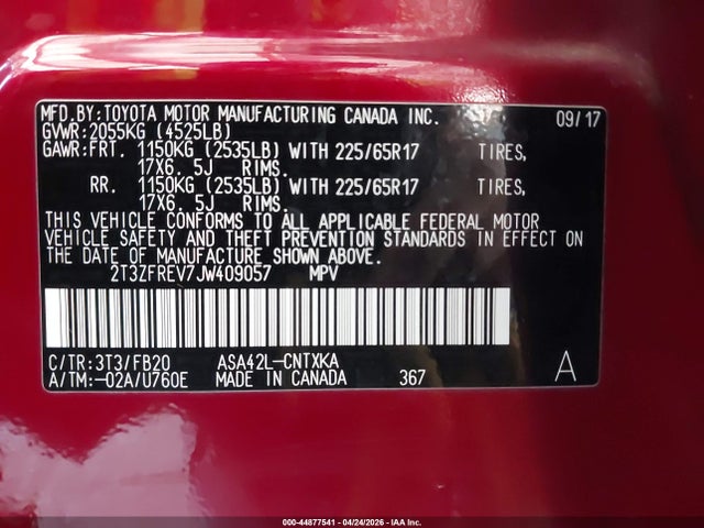 Toyota RAV4 LE 2018 2T3ZFREV7JW409057 Image 9